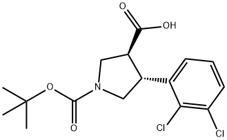 (Tert-Butoxy)Carbonyl (±)-trans-4-(2,3-dichloro-phenyl)-pyrrolidine-3-carboxylic acid Structure
