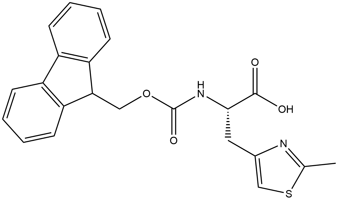 (αS)-α-[[(9H-Fluoren-9-ylmethoxy)carbonyl]amino]-2-methyl-4-thiazolepropanoic acid Structure