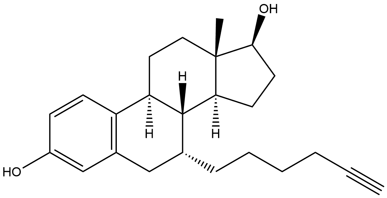 (7α,17β)-7-(5-Hexyn-1-yl)-estra-1,3,5(10)-triene-3,17-diol Structure