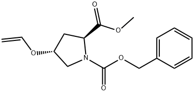 1,2-Pyrrolidinedicarboxylic acid, 4-(ethenyloxy)-, 2-methyl 1-(phenylmethyl) ester, (2S,4R)- Structure