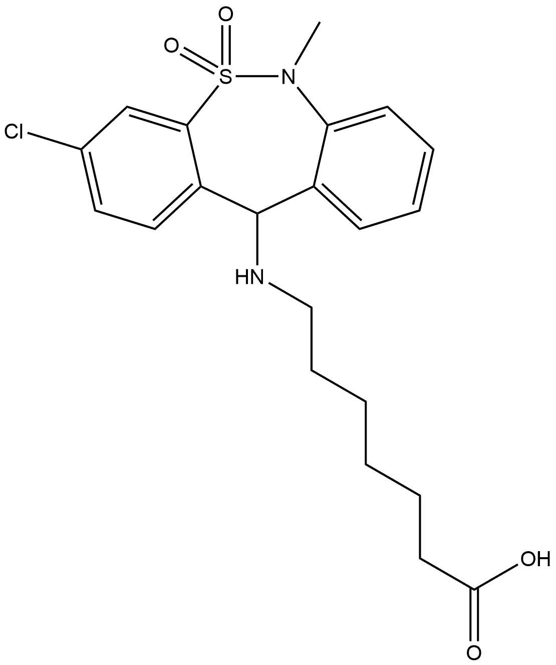 (-)-Tianeptine Structure