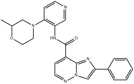 N-[4-(2-Methyl-4-morpholinyl)-3-pyridinyl]-2-phenylimidazo[1,2-b]pyridazine-8-carboxamide Structure