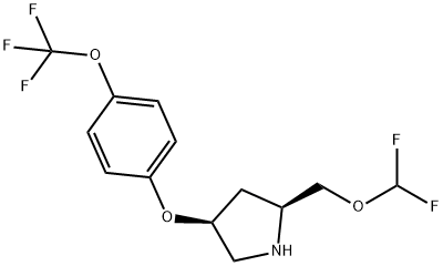 Pyrrolidine, 2-[(difluoromethoxy)methyl]-4-[4-(trifluoromethoxy)phenoxy]-, (2S,4S)- Structure