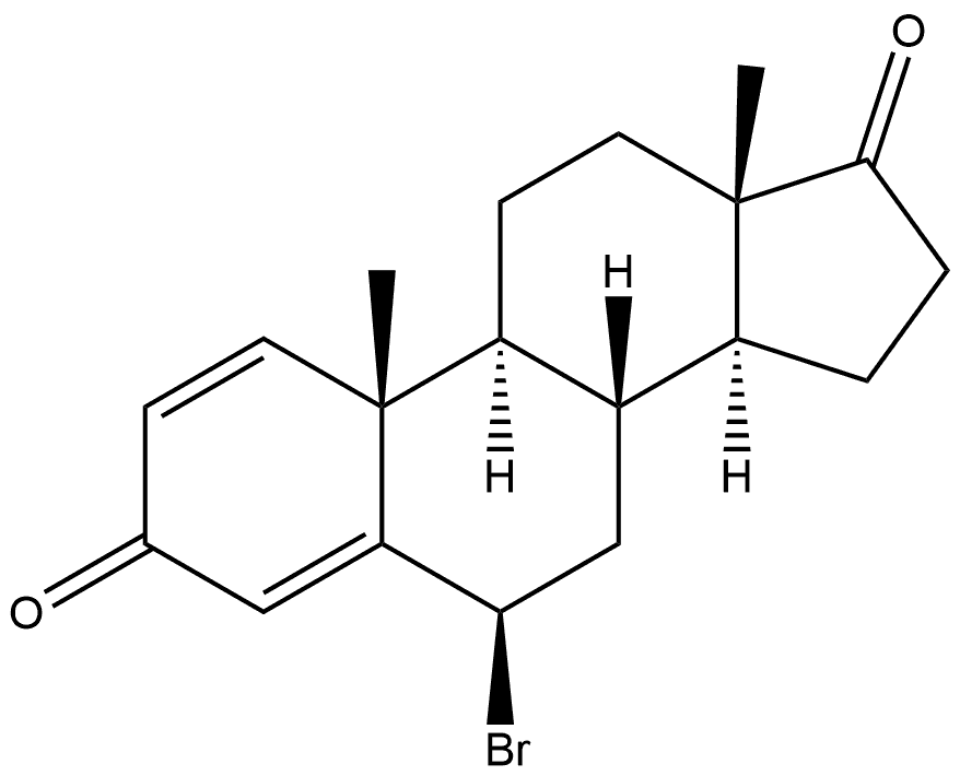 Androsta-1,4-diene-3,17-dione, 6-bromo-, (6β)- Structure