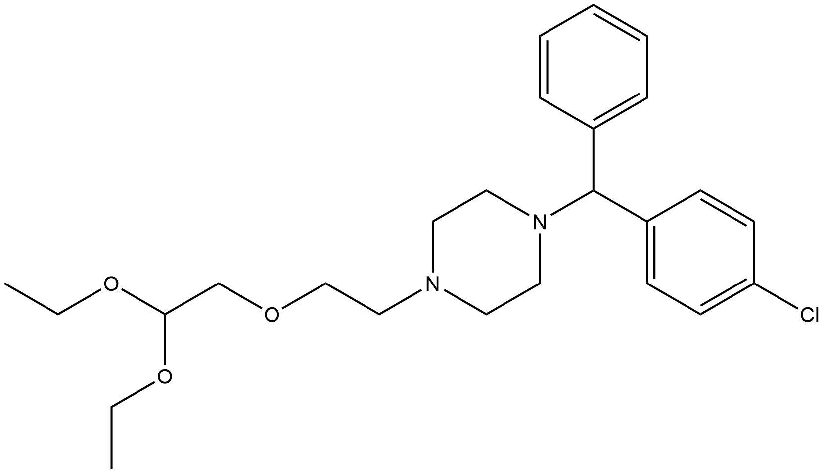 Piperazine, 1-[(4-chlorophenyl)phenylmethyl]-4-[2-(2,2-diethoxyethoxy)ethyl]- Structure