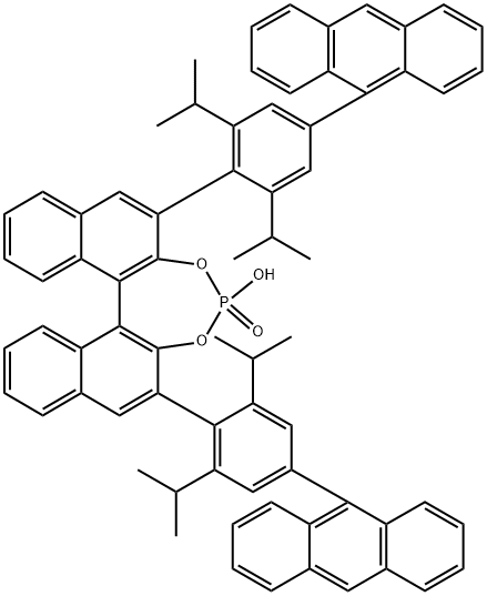 (11bS)-2,6-bis[4-(9-anthracenyl)-2,6-bis(1-methylethyl)phenyl]-4-hydroxy-4-oxide-Dinaphtho[2,1-d:1',2'-f][1,3,2]dioxaphosphepin Structure