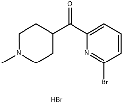Methanone, (6-bromo-2-pyridinyl)(1-methyl-4-piperidinyl)-, hydrobromide (1:1) Structure