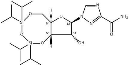 1-[3,5-O-[1,1,3,3-Tetrakis(1-Methylethyl)-1,3-disiloxanediyl]-β-D-ribofuranosyl]-1H-1,2,4-triazole-3-carboxaMide Structure