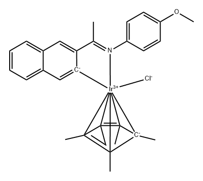Chloro(pentamethylcyclopentadienyl){2-{1-[(4-methoxyphenyl)imino-kN]ethyl}naphthyl-kC}iridium(III) Structure