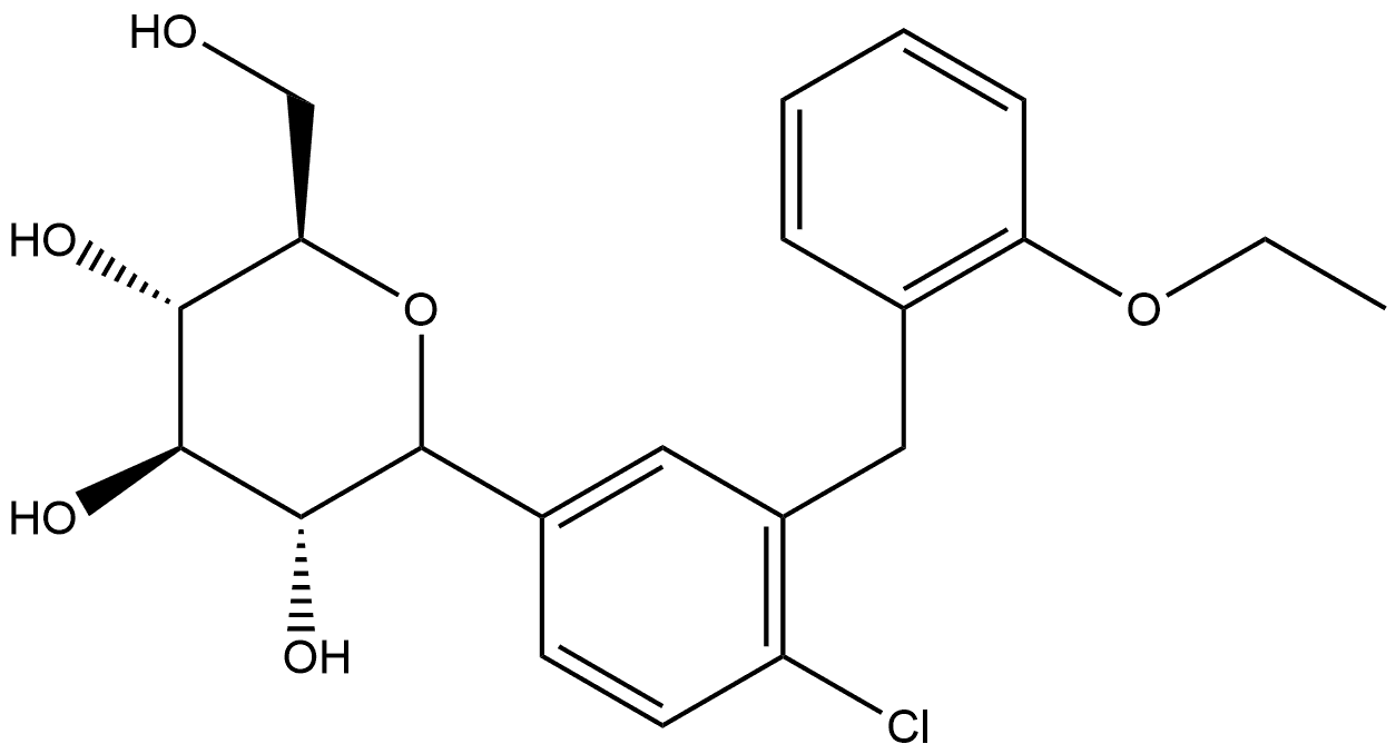 D-Glucitol, 1,5-anhydro-1-C-[4-chloro-3-[(2-ethoxyphenyl)methyl]phenyl]- Structure