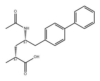[1,1'-Biphenyl]-4-pentanoic acid, γ-(acetylamino)-α-methyl-, (αR,γS)- Structure