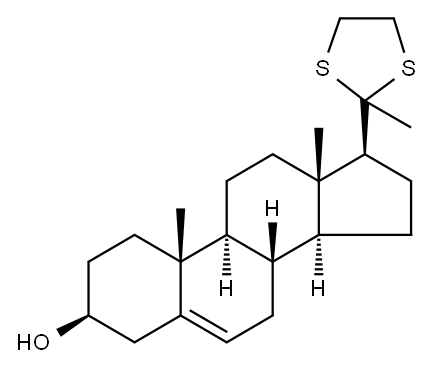 Pregn-5-en-20-one,3-hydroxy-, cyclic 1,2-ethanediyl dithioacetal, (3b)- (9CI) Structure