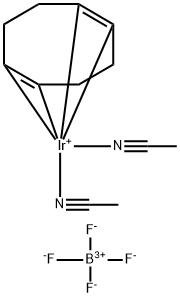 Bis(acetonitrile)(1,5-cyclooctadiene)iridium(I) tetrafluoroborate Structure