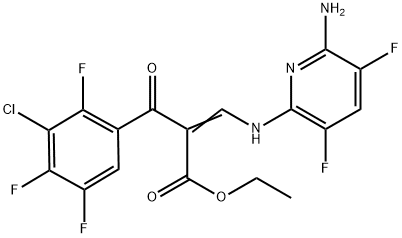 Benzenepropanoic acid, α-[[(6-amino-3,5-difluoro-2-pyridinyl)amino]methylene]-3-chloro-2,4,5-trifluoro-β-oxo-, ethyl ester Structure