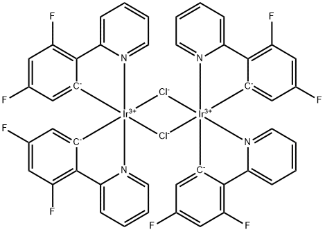 Di-μ -chlorotetrakis[3,5-difluoro-2-(2-pyridinyl-κ N)phenyl- κ C] Structure