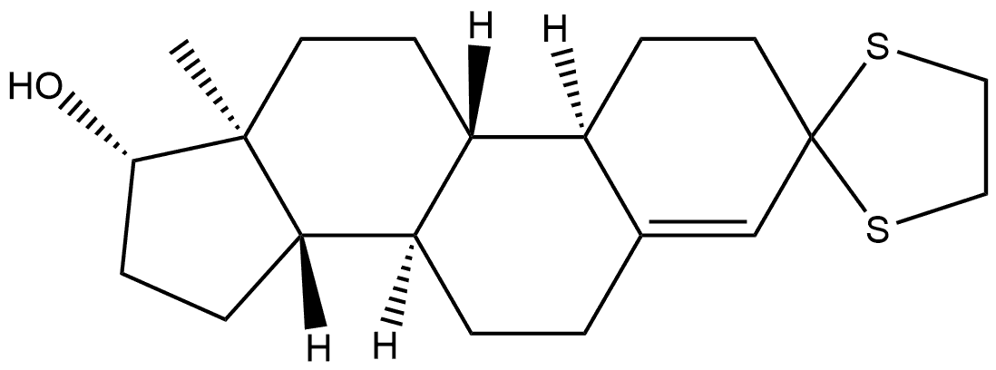 Estr-4-en-3-one, 17-hydroxy-, cyclic 1,2-ethanediyl mercaptole, (11b)- Structure