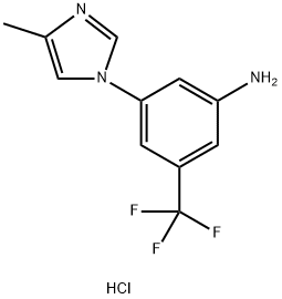 Benzenamine, 3-(4-methyl-1H-imidazol-1-yl)-5-(trifluoromethyl)-, hydrochloride (1:1) Structure