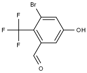 3-Bromo-5-hydroxy-2-(trifluoromethyl)benzaldehyde Structure