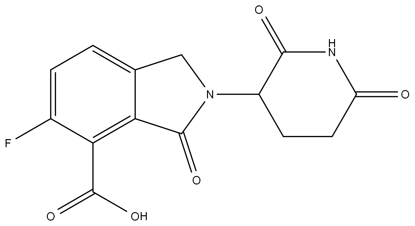 2-(2,6-dioxopiperidin-3-yl)-5-fluoro-3-oxoisoindoline-4-carboxylic acid Structure