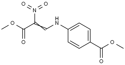Benzoic acid, 4-[(3-methoxy-2-nitro-3-oxo-1-propen-1-yl)amino]-, methyl ester Structure