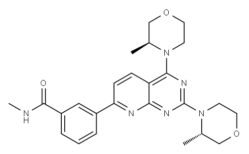 3-[2,4-Bis((3S)-3-methylmorpholin-4-yl)pyrido[5,6-e]pyrimidin-7-yl]-N-methylbenzamide Structure