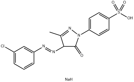 sodium 4-[4-[(3-chlorophenyl)azo]-3-methyl-5-oxo-2-pyrazolin-1-yl]benzenesulphonate Structure