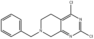 Pyrido[3,4-d]pyrimidine, 2,4-dichloro-5,6,7,8-tetrahydro-7-(phenylmethyl)- Structure