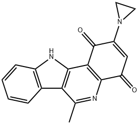 1H-Indolo(3,2-c)quinoline-1,4(11H)-dione, 2-(1-aziridinyl)-6-methyl- Structure