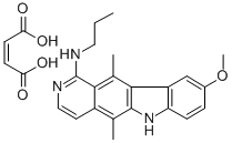 5,11-Dimethyl-9-methoxy-N-propyl-6H-pyrido(4,3-b)carbazol-1-amine male ate Structure