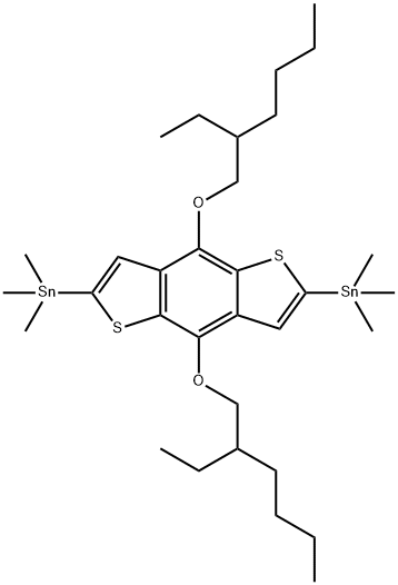 1,1'-[4,8-Bis[(2-ethylhexyl)oxy]benzo[1,2-b:4,5-b']dithiophene-2,6-diyl]bis[1,1,1-trimethylstannane] Structure