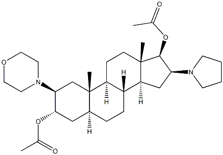 Androstane-3,17-diol,2-(4-morpholinyl)-16-(1-pyrrolidinyl) Structure