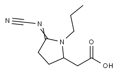 rac N-Propyl-2-cyaniMidopyrrolidine-5-acetic Acid Structure