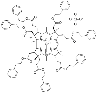 CYANOAQUA-COBYRINIC ACID HEPTAKIS(2-PHENYLETHYL ESTER) Structure
