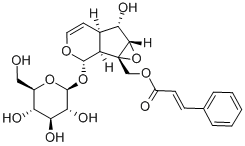 [(1aS)-1a,1bα,2,5aα,6,6aβ-Hexahydro-6α-hydroxy-1a-[(cinnamoyloxy)methyl]oxireno[4,5]cyclopenta[1,2-c]pyran-2α-yl]β-D-glucopyranoside Structure