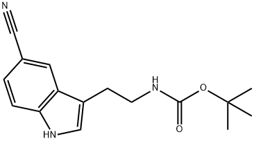 [2-(5-Cyano-1H-indol-3-yl)-ethyl]-carbaMic acid tert-butyl ester Structure