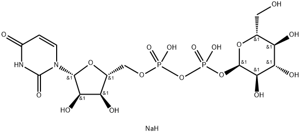 Uridine 5'-(trihydrogen diphosphate), mono-alpha-d-glucopyranosyl ester, sodium salt Structure