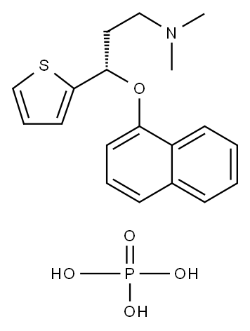 (S)-N,N-DIMETHYL-[3-(2-THIENYL)-3-(1-NAPHTHYLOXY)PROPYL]AMINE--PHOSPHORIC ACID (1:1) Structure