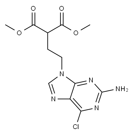 [2-(2-Amino-6-chloro-9H-purin-9-yl)ethyl]propanedioic acid dimethyl ester Structure