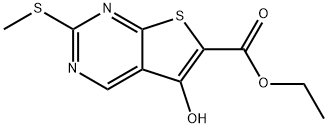 5-Hydroxy-2-methylsulfanyl-thieno[2,3-d]pyrimidine-6-carboxylic acid ethyl ester Structure