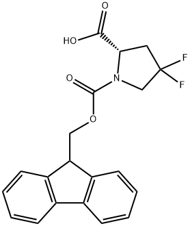 (2S)-Fmoc-4,4-difluoro-pyrrolidine-2-carboxylic acid Structure