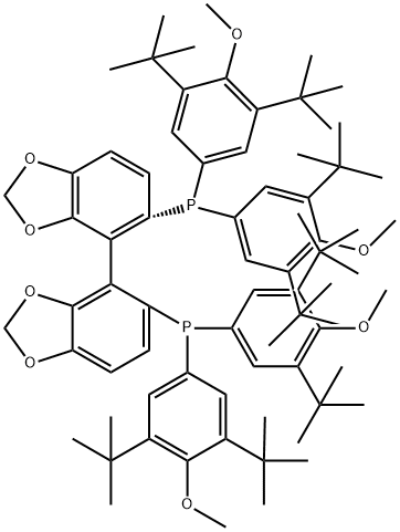 (S)-(+)-5,5'-Bis[di(3,5-di-t-butyl-4-methoxyphenyl)phosphino]-4,4'-bi-1,3-benzodioxole,min.98%(S)-DTBM-SEGPHOS Structure