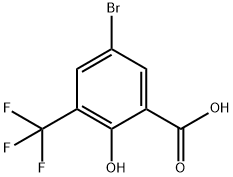 5-Bromo-3-(trifluoromethyl)salicylic acid, 5-Bromo-3-carboxy-2-hydroxybenzotrifluoride Structure