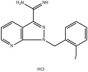 1H-Pyrazolo[3,4-b]pyridine-3-carboximidamide, 1-[(2-fluorophenyl)methyl]-, hydrochloride (1:1) Structure