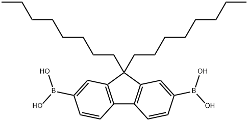 9 9-DIOCTYLFLUORENE-2 7-DIBORONIC ACID Structure