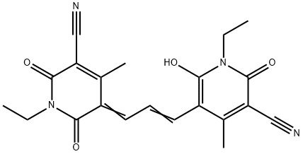 5-[3-(5-cyano-1-ethyl-1,6-dihydro-2-hydroxy-4-methyl-6-oxo-3-pyridyl)allylidene]-1-ethyl-1,2,5,6-tetrahydro-4-methylnicotinonitrile Structure
