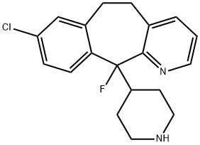 8-Chloro-11-fluoro-6,11-dihydro-11-(4-piperidinyl)-5H-benzo[5,6]cyclohepta[1,2-b]pyridine Structure