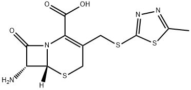 7-Amino-3-[(5-methyl-1,3,4-thiadiazol-2-ylthio)methyl]-3-cephem-4-carboxylic Acid Structure