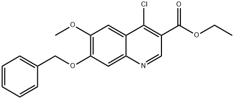 4-Chloro-6-methoxy-7-(phenylmethoxy)-3-quinolinecarboxylic acid ethyl ester Structure