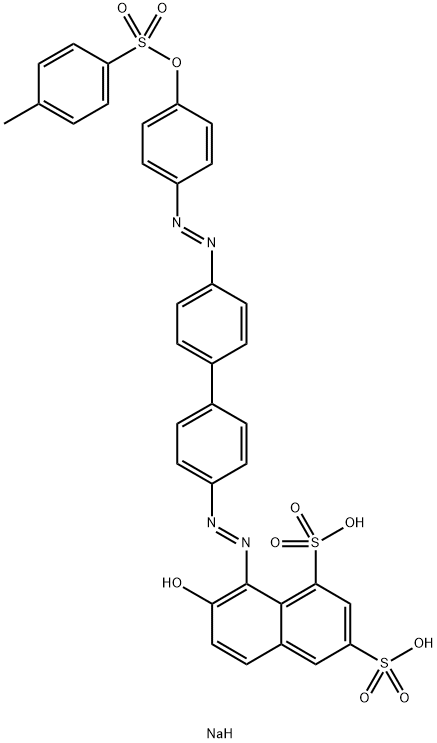 disodium 7-hydroxy-8-[[4'-[[4-[[(p-tolyl)sulphonyl]oxy]phenyl]azo][1,1'-biphenyl]-4-yl]azo]naphthalene-1,3-disulphonate Structure