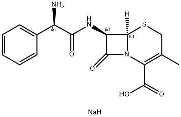 sodium [6R-[6alpha,7beta(R*)]]-7-(aminophenylacetamido)-3-methyl-8-oxo-5-thia-1-azabicyclo[4.2.0]oct-2-ene-2-carboxylate Structure